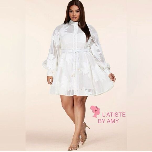 ❤️NEW L’atise by Amy Plus Size Cotton Blend Mini Dresses - Picture 1 of 9